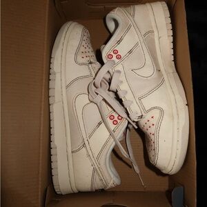 Nike White and Red Athletic Shoes